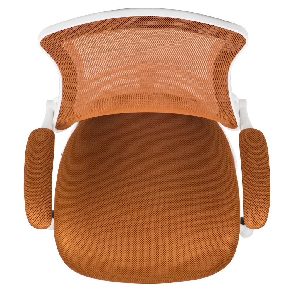 Mid-Back Tan Mesh Swivel Ergonomic Task Office Chair. Picture 12