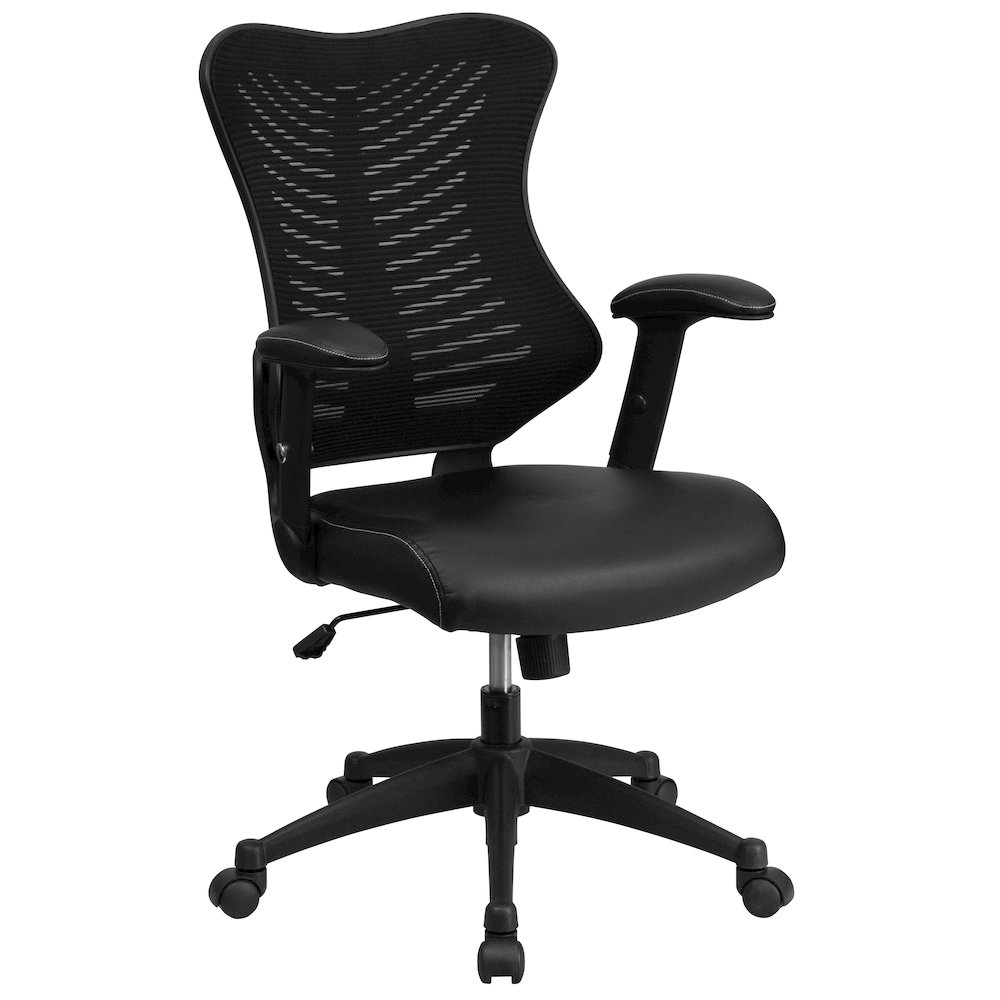 High Back Designer Black Mesh Executive Swivel Office Chair. Picture 1