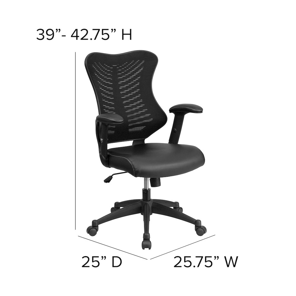 High Back Designer Black Mesh Executive Swivel Office Chair. Picture 7