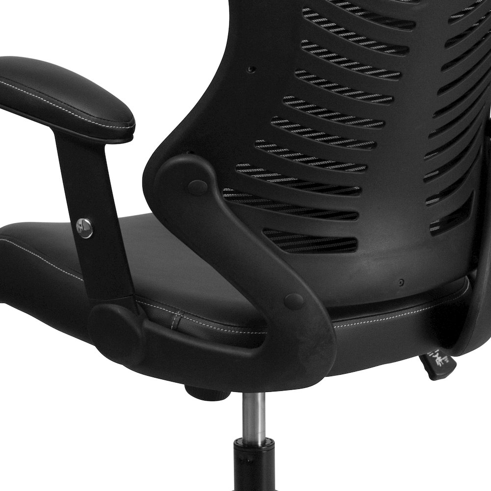 High Back Designer Black Mesh Executive Swivel Office Chair. Picture 9