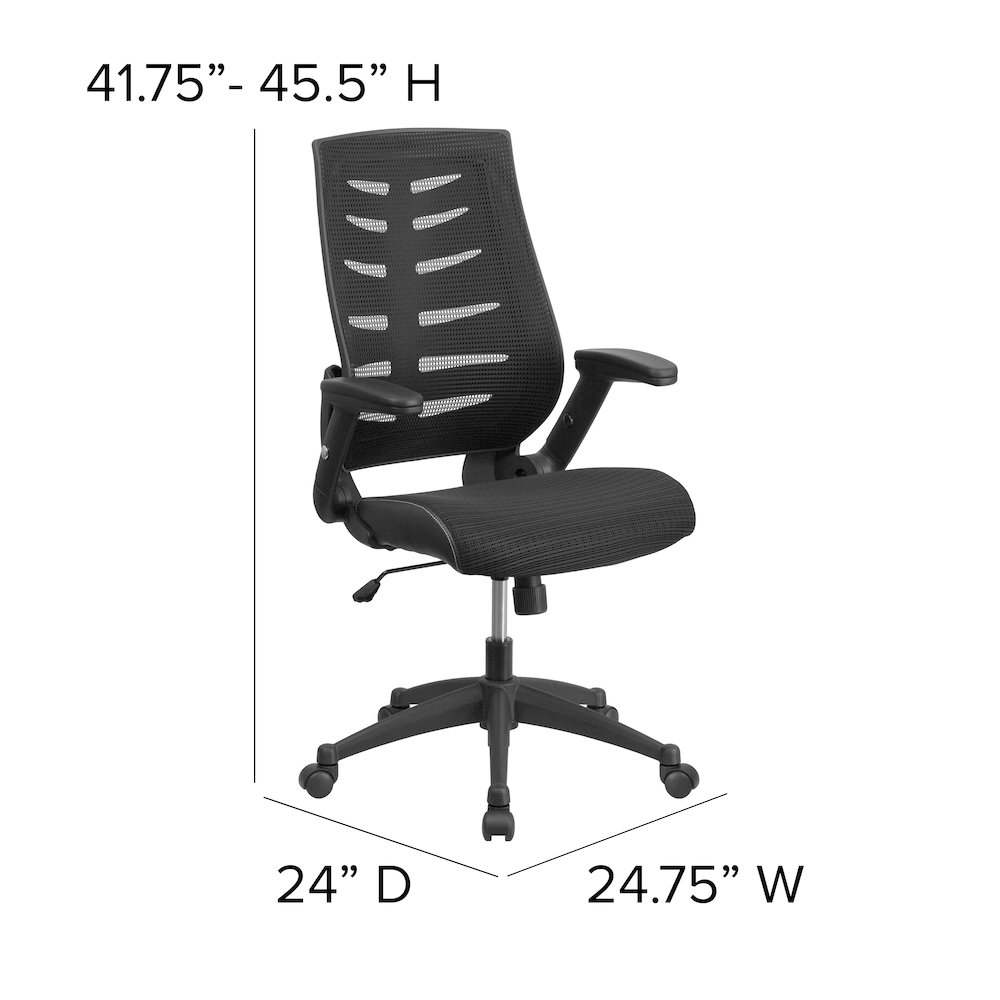 High Back Designer Black Mesh Executive Swivel Office Chair. Picture 6
