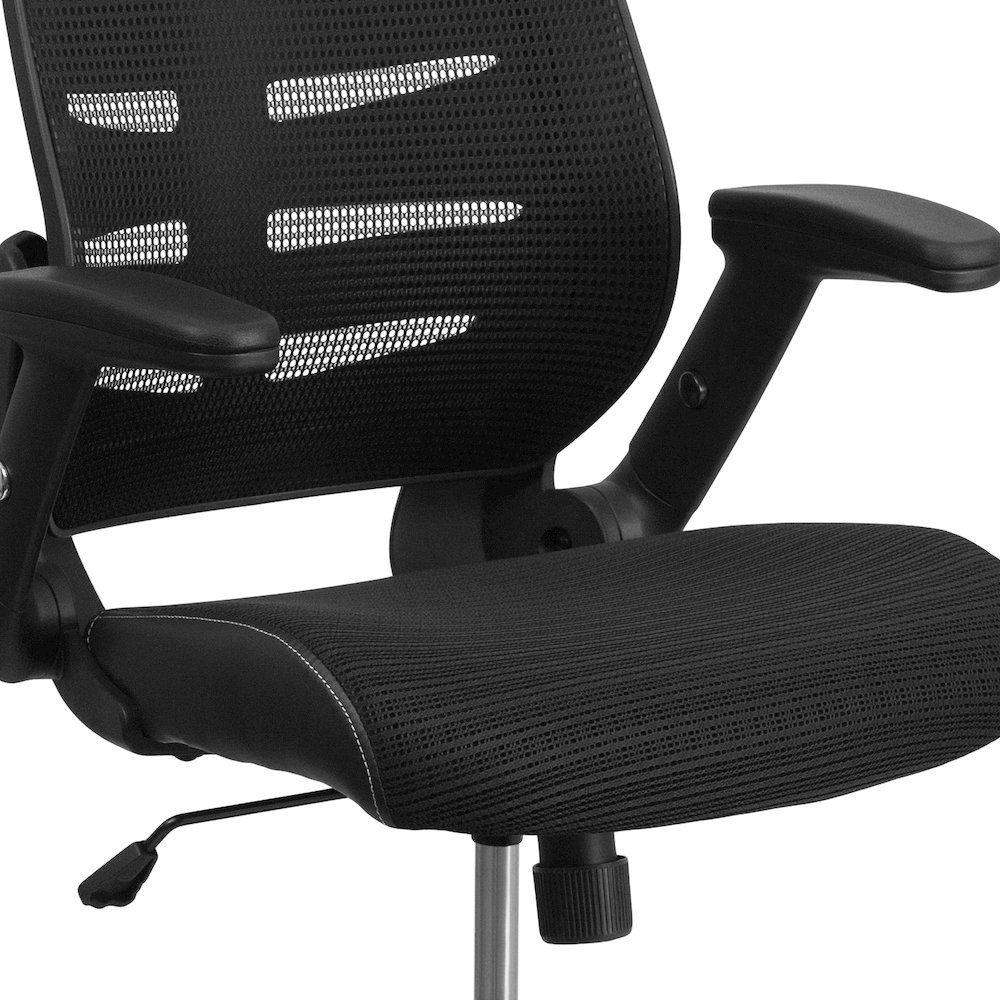 High Back Designer Black Mesh Executive Swivel Office Chair. Picture 11
