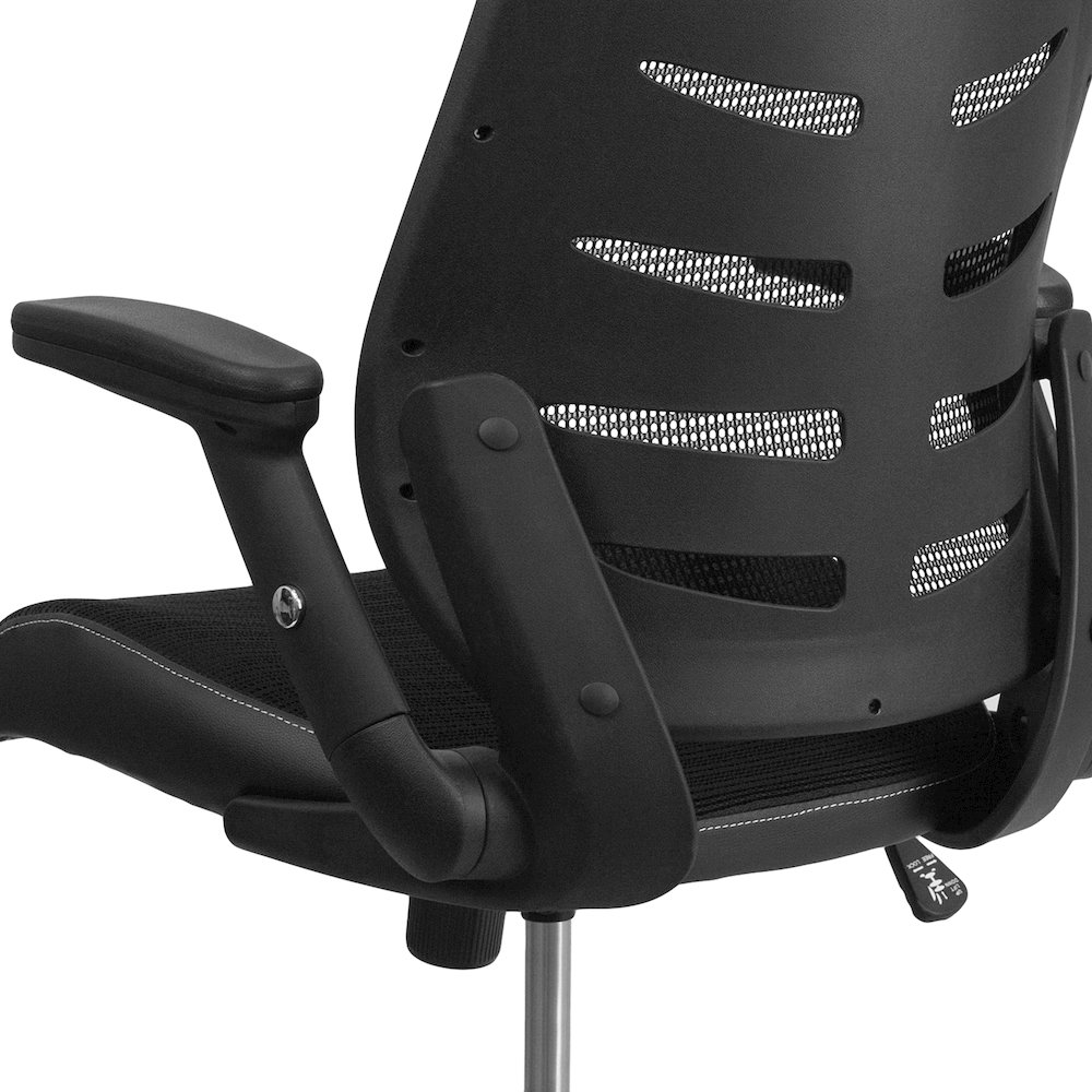 High Back Designer Black Mesh Executive Swivel Office Chair. Picture 8