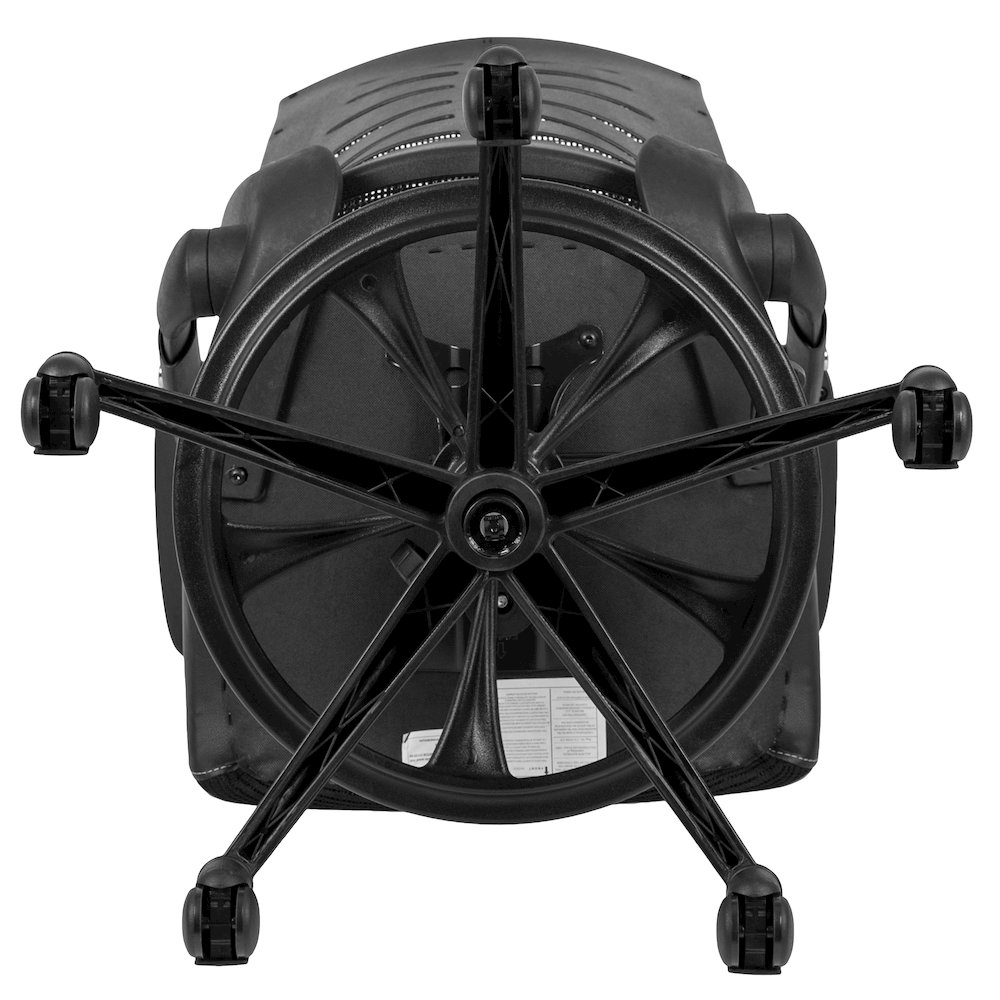 High Back Black Mesh Spine-Back Ergonomic Drafting Chair with Adjustable Foot Ring and Adjustable Flip-Up Arms. Picture 10