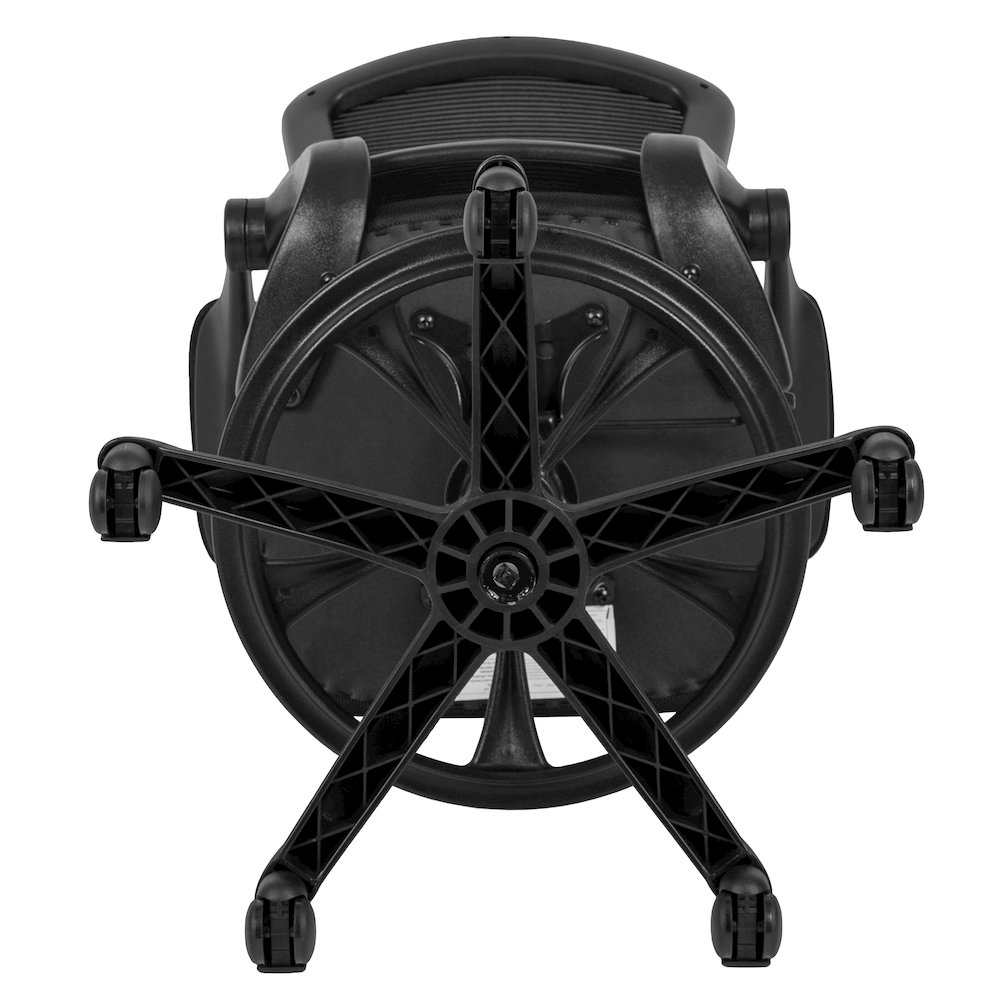 Mid-Back Black Mesh Drafting Chair with Adjustable Foot Ring and Flip-Up Arms. Picture 15