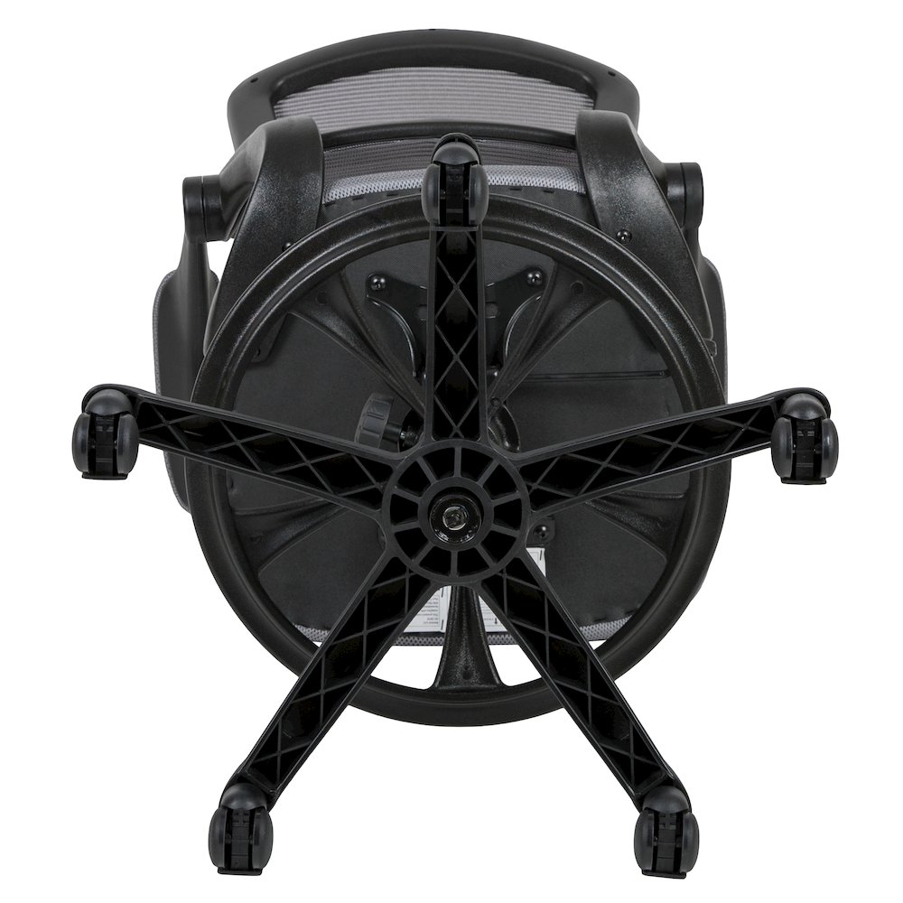 Mid-Back Dark Gray Mesh Drafting Chair with Adjustable Foot Ring. Picture 15