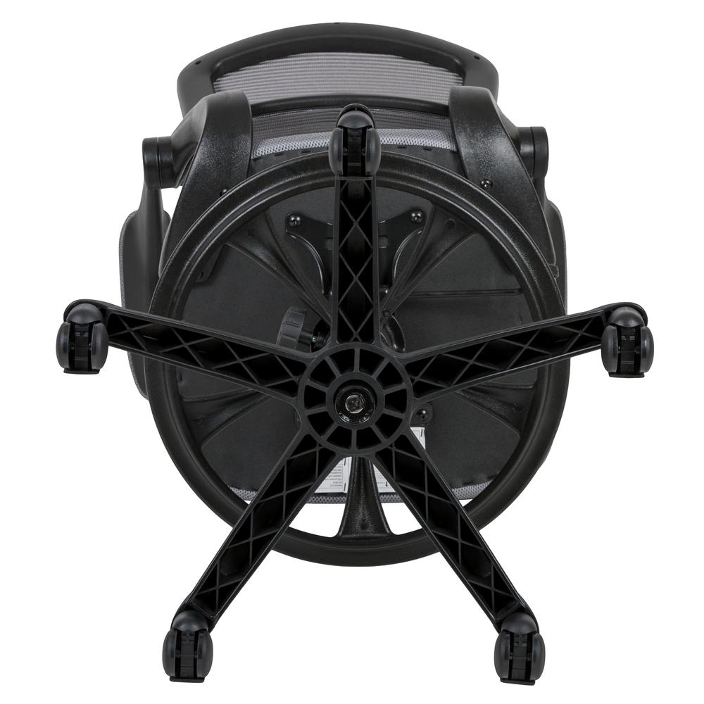 Mid-Back Dark Gray Mesh Ergonomic Drafting Chair with Adjustable Foot Ring and Flip-Up Arms. Picture 10