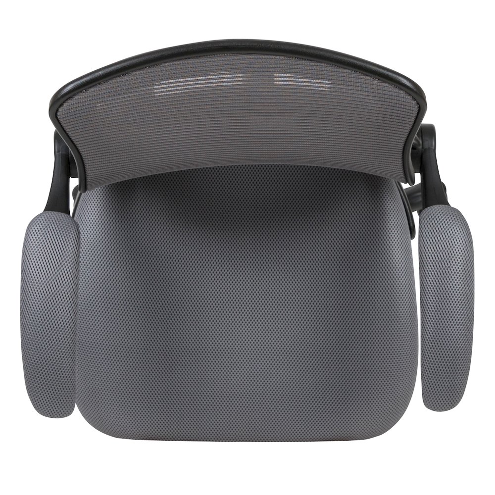 Mid-Back Dark Gray Mesh Drafting Chair with Adjustable Foot Ring. Picture 14