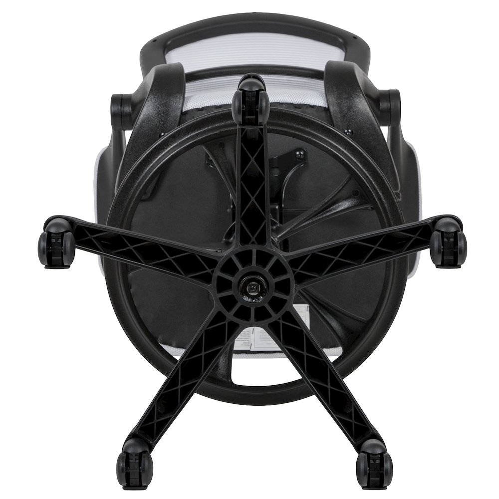 Mid-Back White Mesh Drafting Chair with Adjustable Foot Ring and Flip-Up Arms. Picture 15