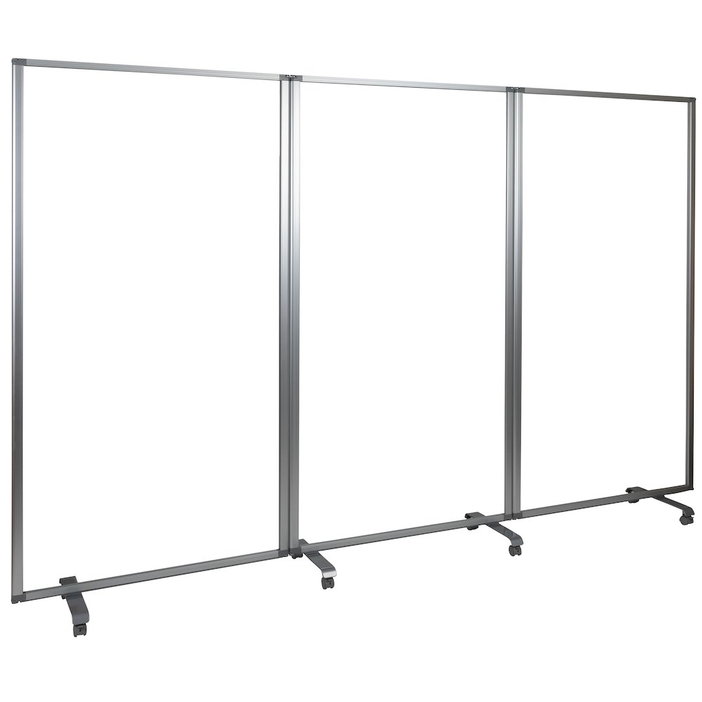 Acrylic Mobile Partition with Lockable Casters, 72"H x 36"L. Picture 7