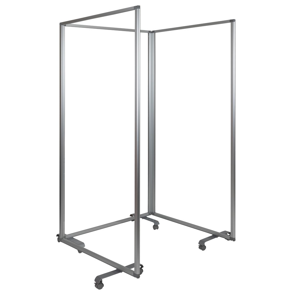 Acrylic Mobile Partition with Lockable Casters, 72"H x 36"L. Picture 8