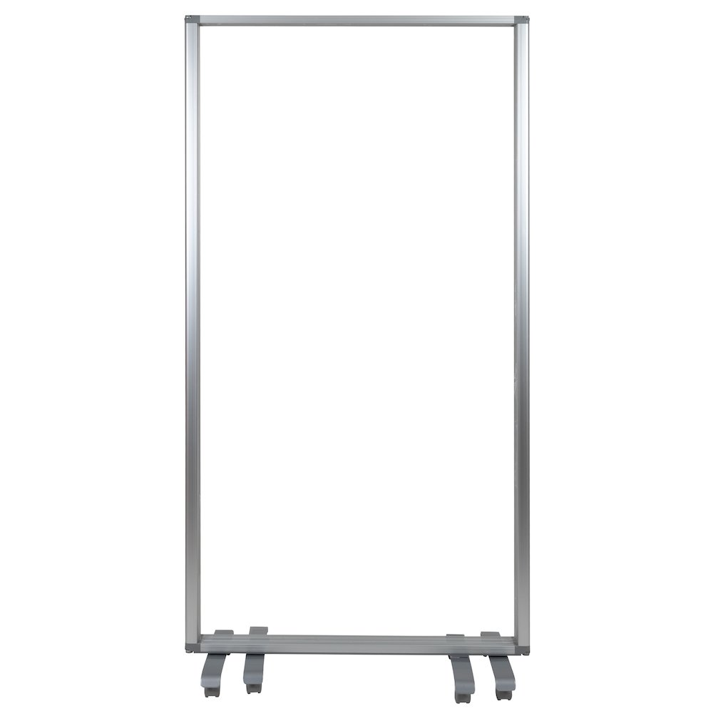 Acrylic Mobile Partition with Lockable Casters, 72"H x 36"L. Picture 9