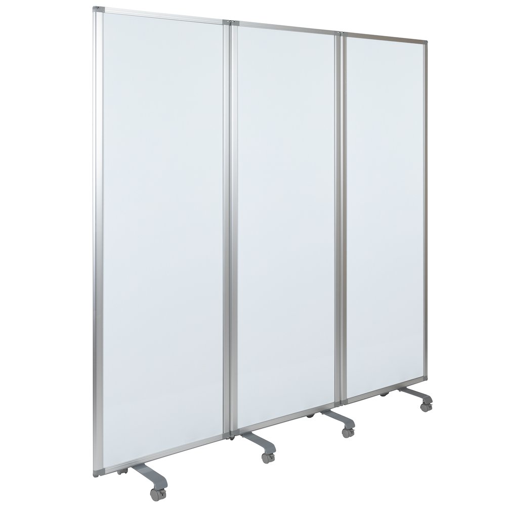 Mobile Magnetic Whiteboard Partition with Lockable Casters, 72"H x 24"W. Picture 6