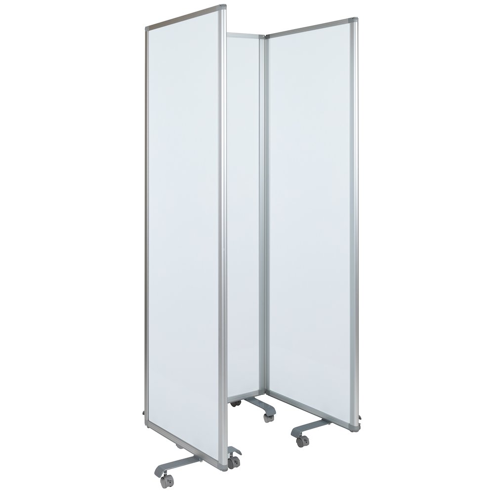 Mobile Magnetic Whiteboard Partition with Lockable Casters, 72"H x 24"W. Picture 8