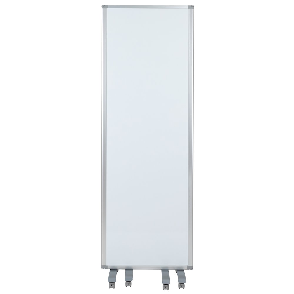 Mobile Magnetic Whiteboard Partition with Lockable Casters, 72"H x 24"W. Picture 9