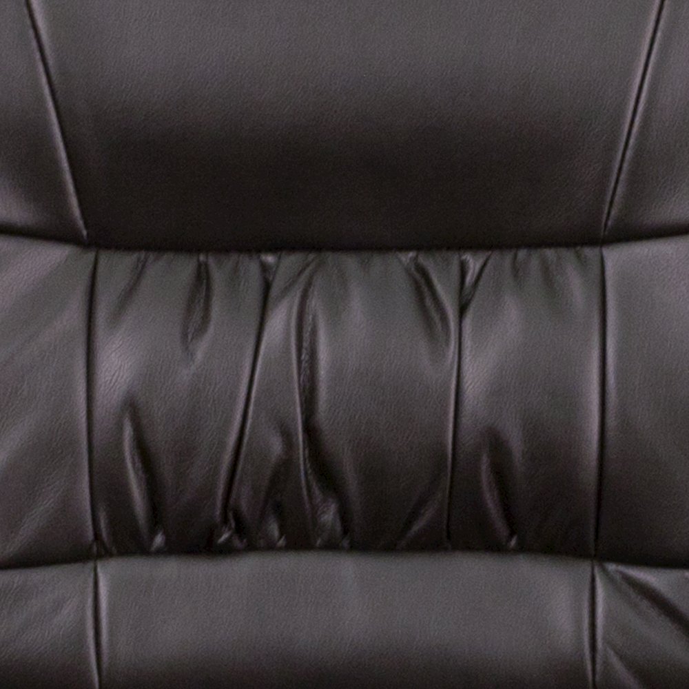 Brown LeatherSoft Executive Side Reception Chair with Black Metal Frame. Picture 12
