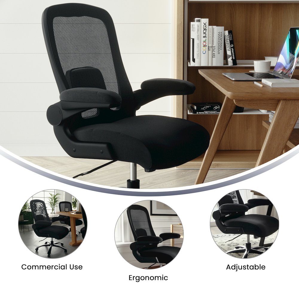 Office Chair| Black Mesh Executive Swivel Office Chair. Picture 6