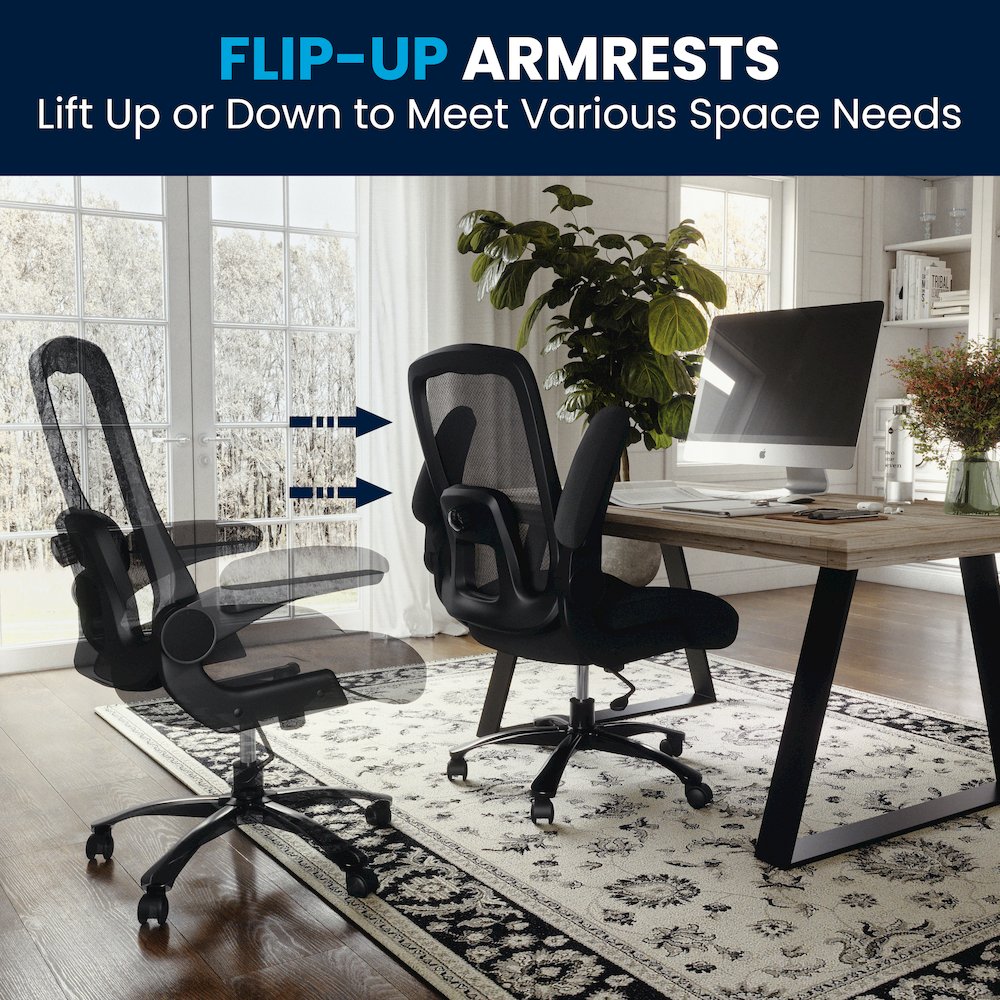 Office Chair| Black Mesh Executive Swivel Office Chair. Picture 8