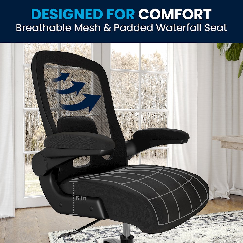 Office Chair| Black Mesh Executive Swivel Office Chair. Picture 9