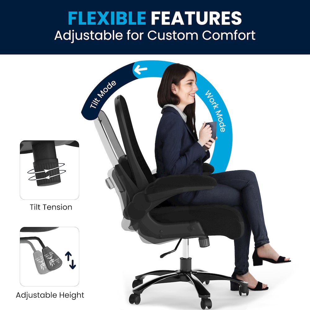 Office Chair| Black Mesh Executive Swivel Office Chair. Picture 10