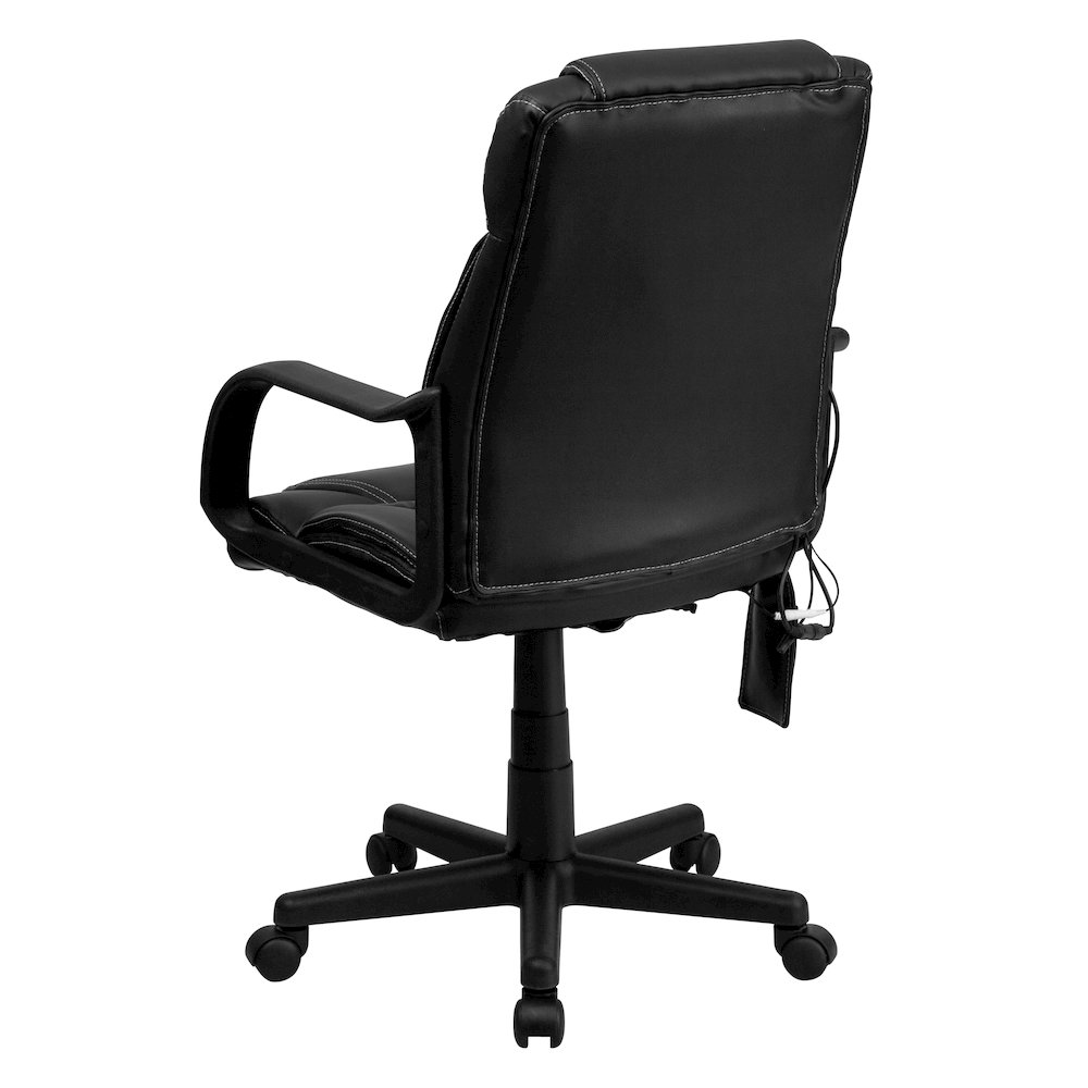Mid-Back Ergonomic Massaging Black Executive Swivel Office Chair with Arms. Picture 8
