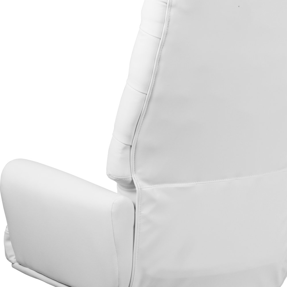 High Back White LeatherSoft Executive Swivel Office Chair with Arms. Picture 12
