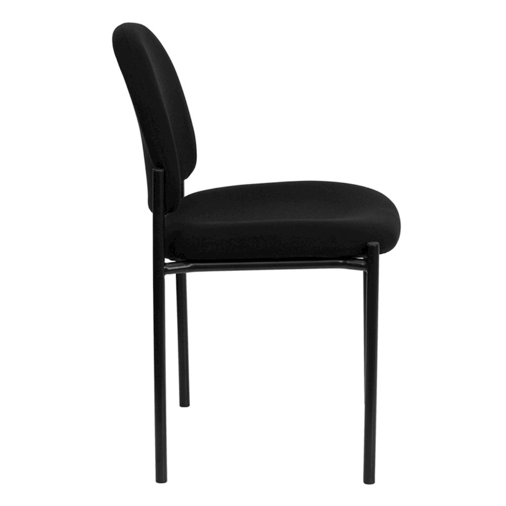 Comfort Black Fabric Stackable Steel Side Reception Chair. Picture 9