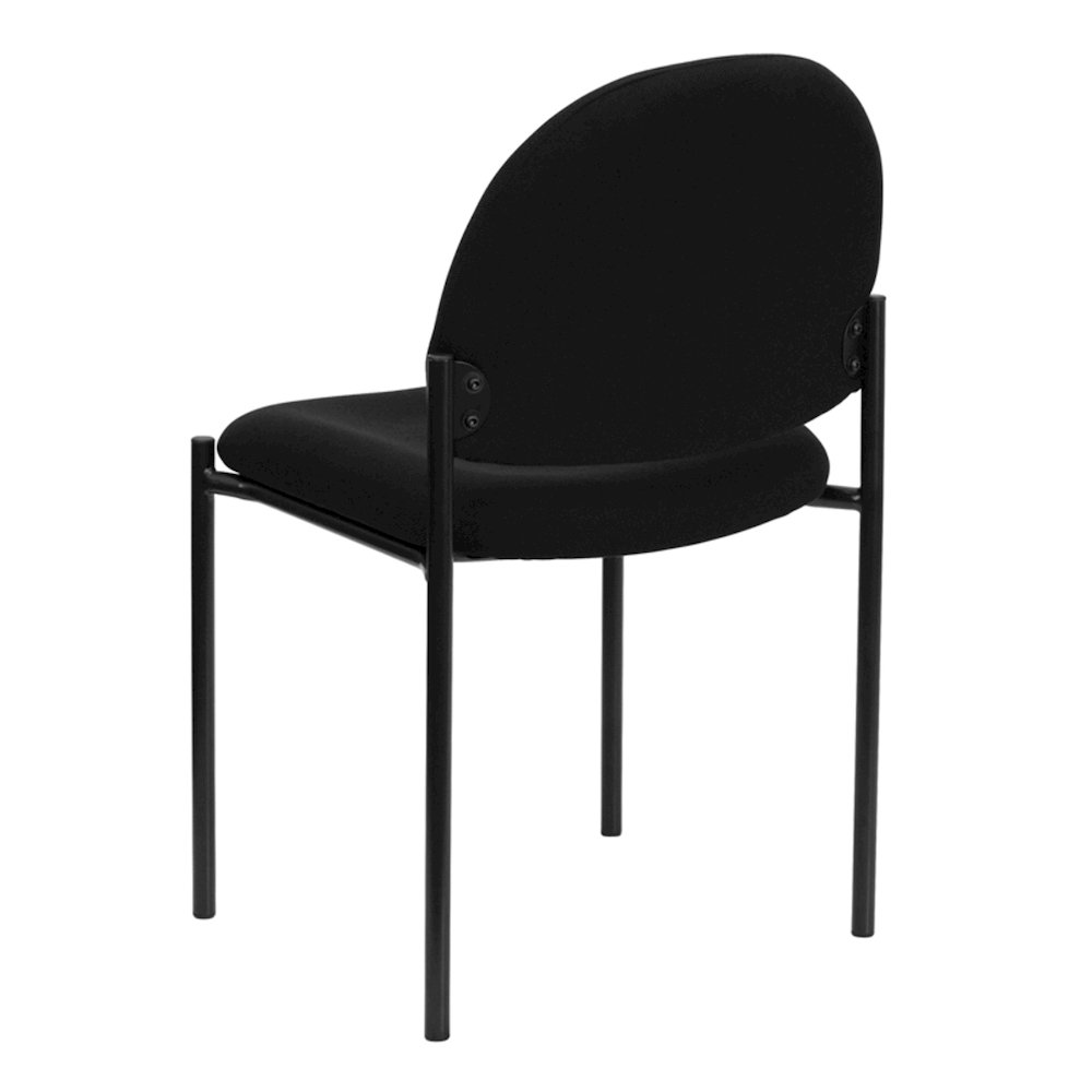 Comfort Black Fabric Stackable Steel Side Reception Chair. Picture 7