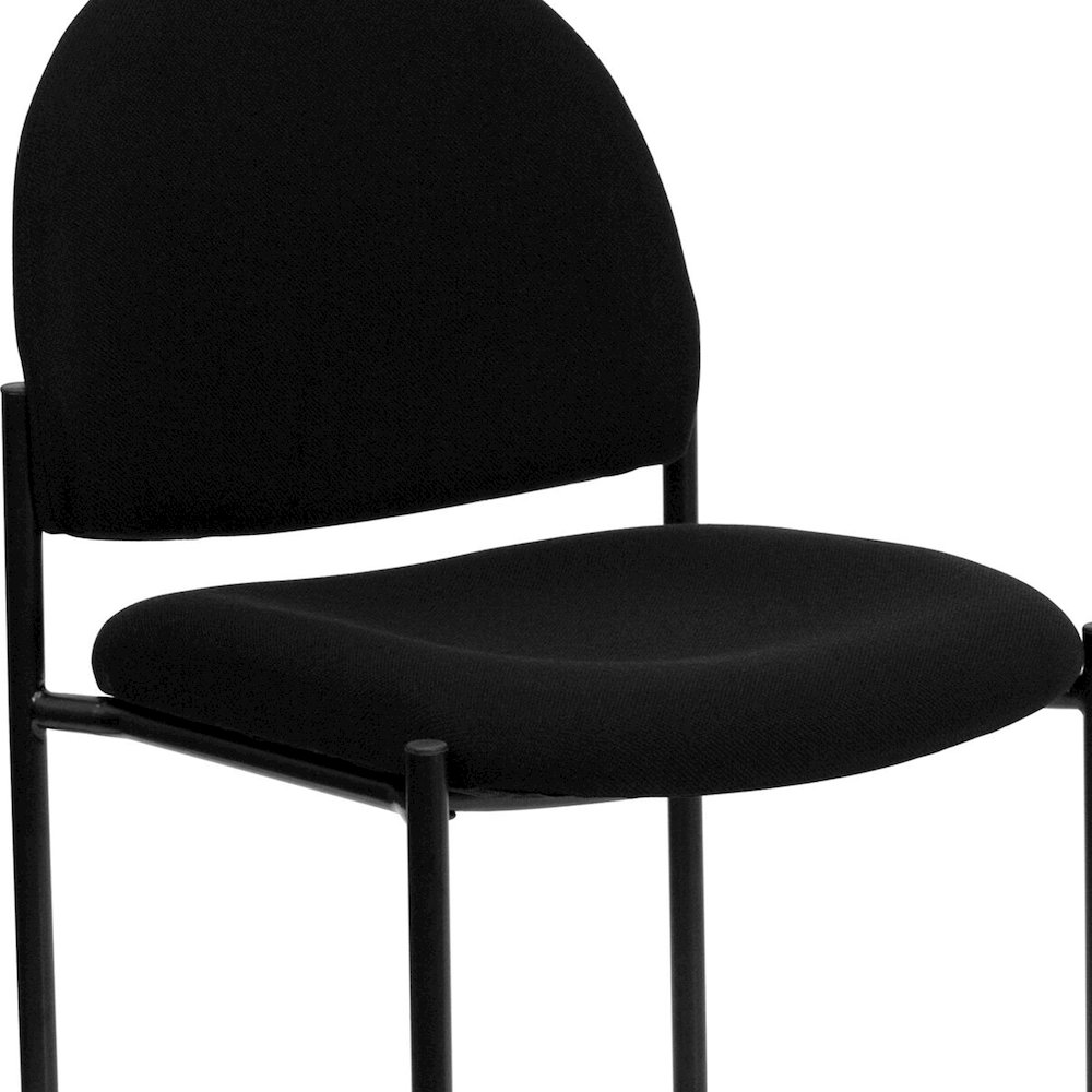 Comfort Black Fabric Stackable Steel Side Reception Chair. Picture 8