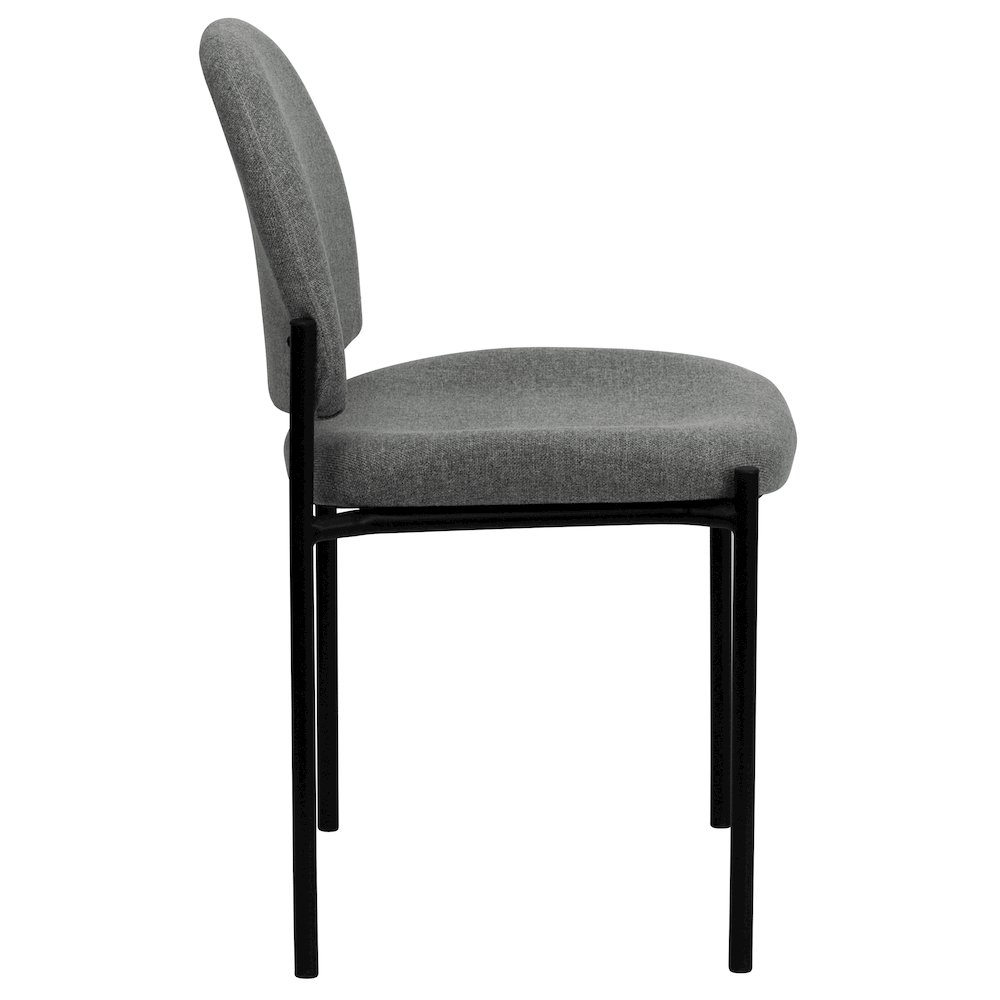 Comfort Gray Fabric Stackable Steel Side Reception Chair. Picture 9