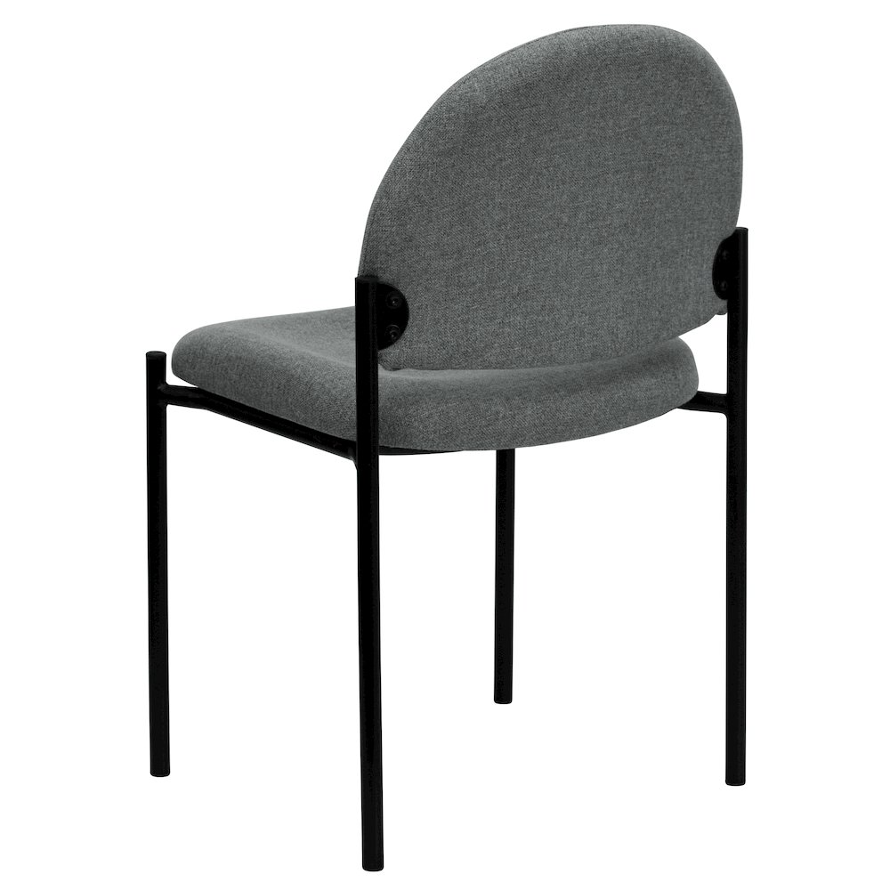 Comfort Gray Fabric Stackable Steel Side Reception Chair. Picture 7