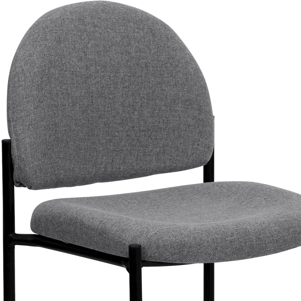Comfort Gray Fabric Stackable Steel Side Reception Chair. Picture 8