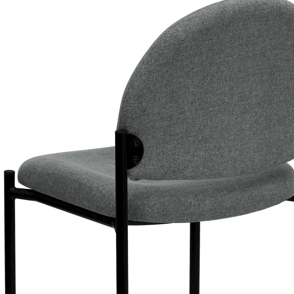 Comfort Gray Fabric Stackable Steel Side Reception Chair. Picture 11