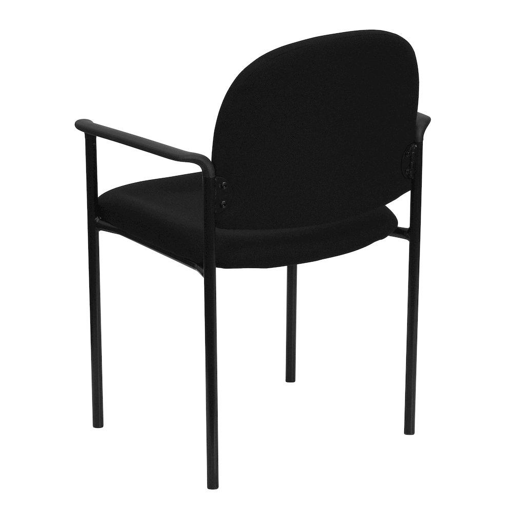 Comfort Black Fabric Stackable Steel Side Reception Chair with Arms. Picture 7