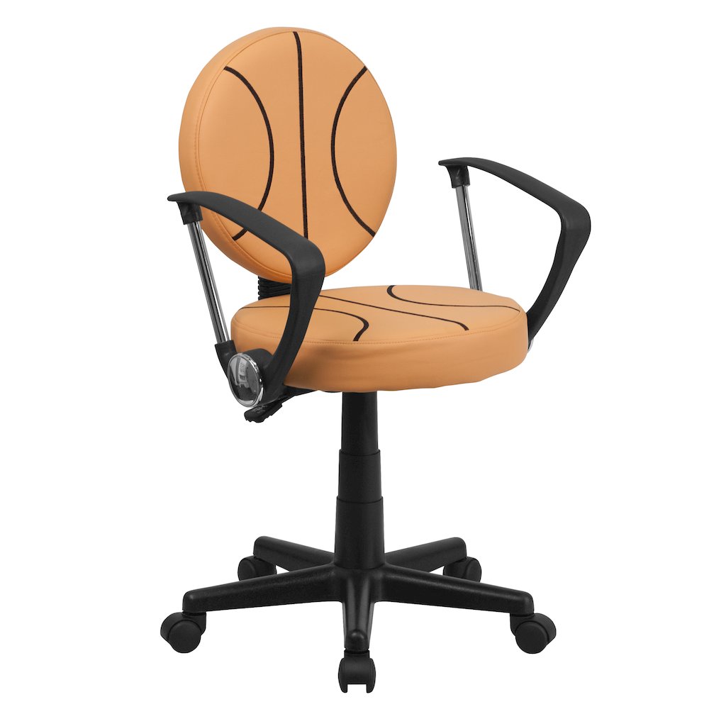 Basketball Swivel Task Office Chair with Arms. Picture 1