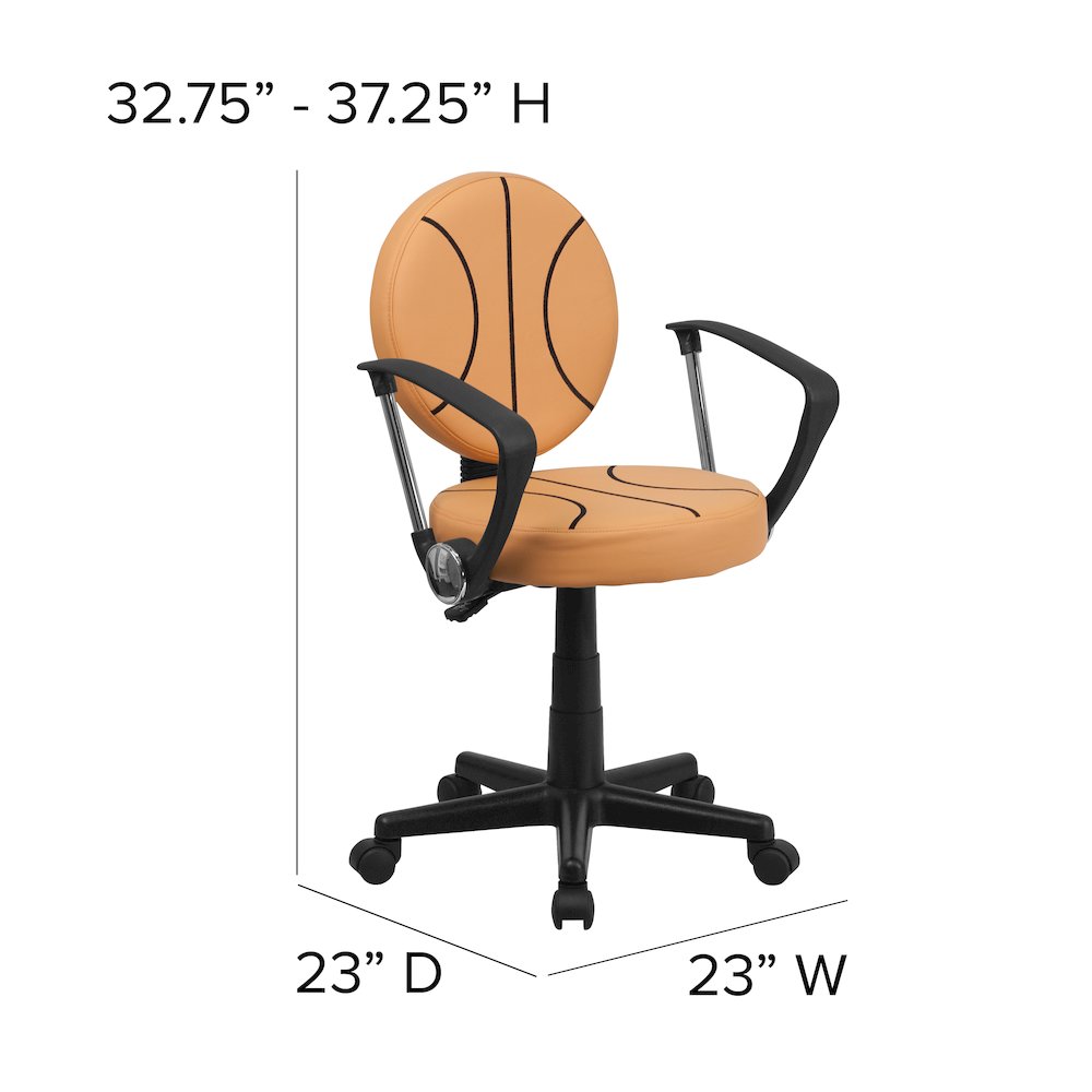 Basketball Swivel Task Office Chair with Arms. Picture 7
