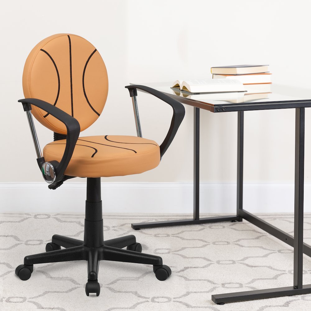 Basketball Swivel Task Office Chair with Arms. Picture 2