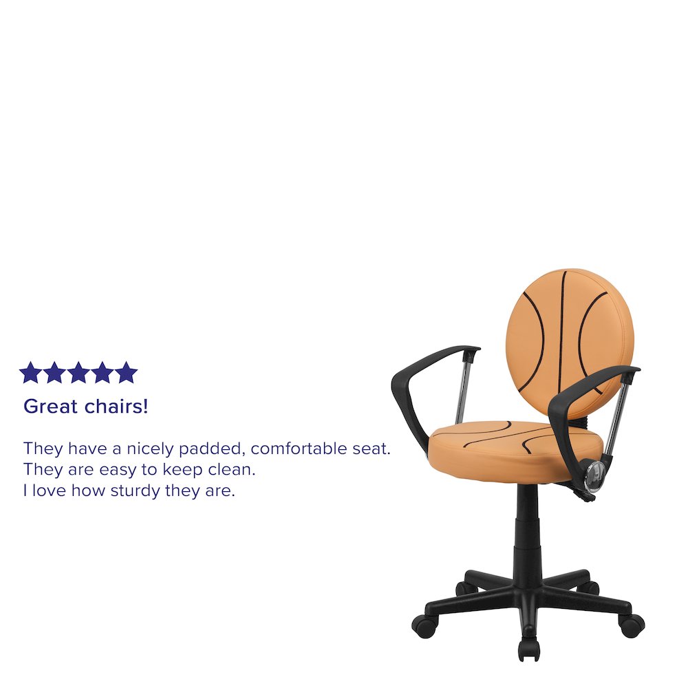 Basketball Swivel Task Office Chair with Arms. Picture 5