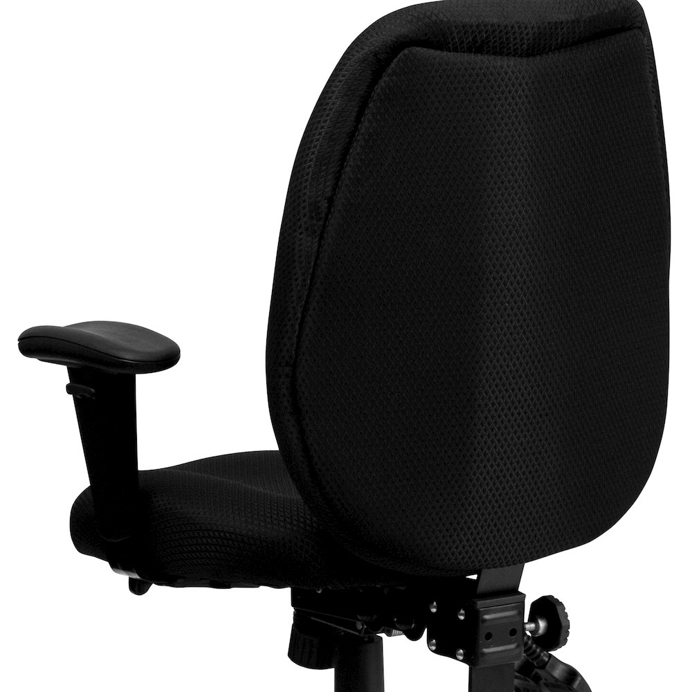 High Back Black Fabric Multifunction Executive Swivel Office Chair. Picture 11