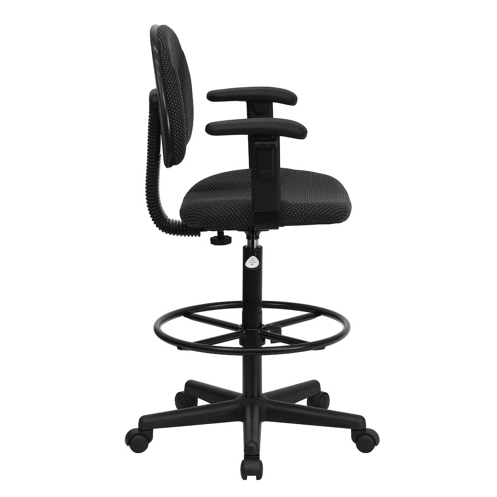 Black Fabric Drafting Chair (Cylinders: 22.5''-27''H or 26''-30.5''H). Picture 8