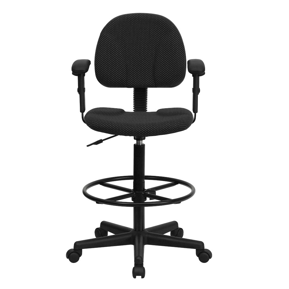 Black Fabric Drafting Chair (Cylinders: 22.5''-27''H or 26''-30.5''H). Picture 9