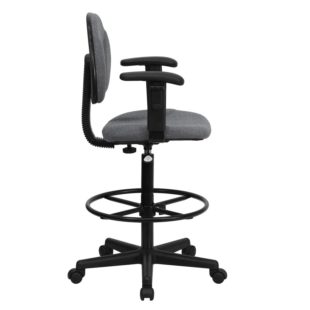 Gray Fabric Drafting Chair (Cylinders: 22.5''-27''H or 26''-30.5''H). Picture 9