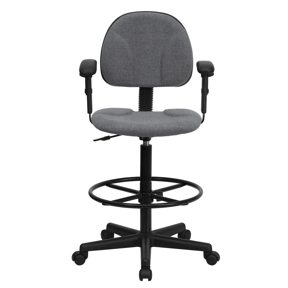 Gray Fabric Drafting Chair (Cylinders: 22.5''-27''H or 26''-30.5''H). Picture 10