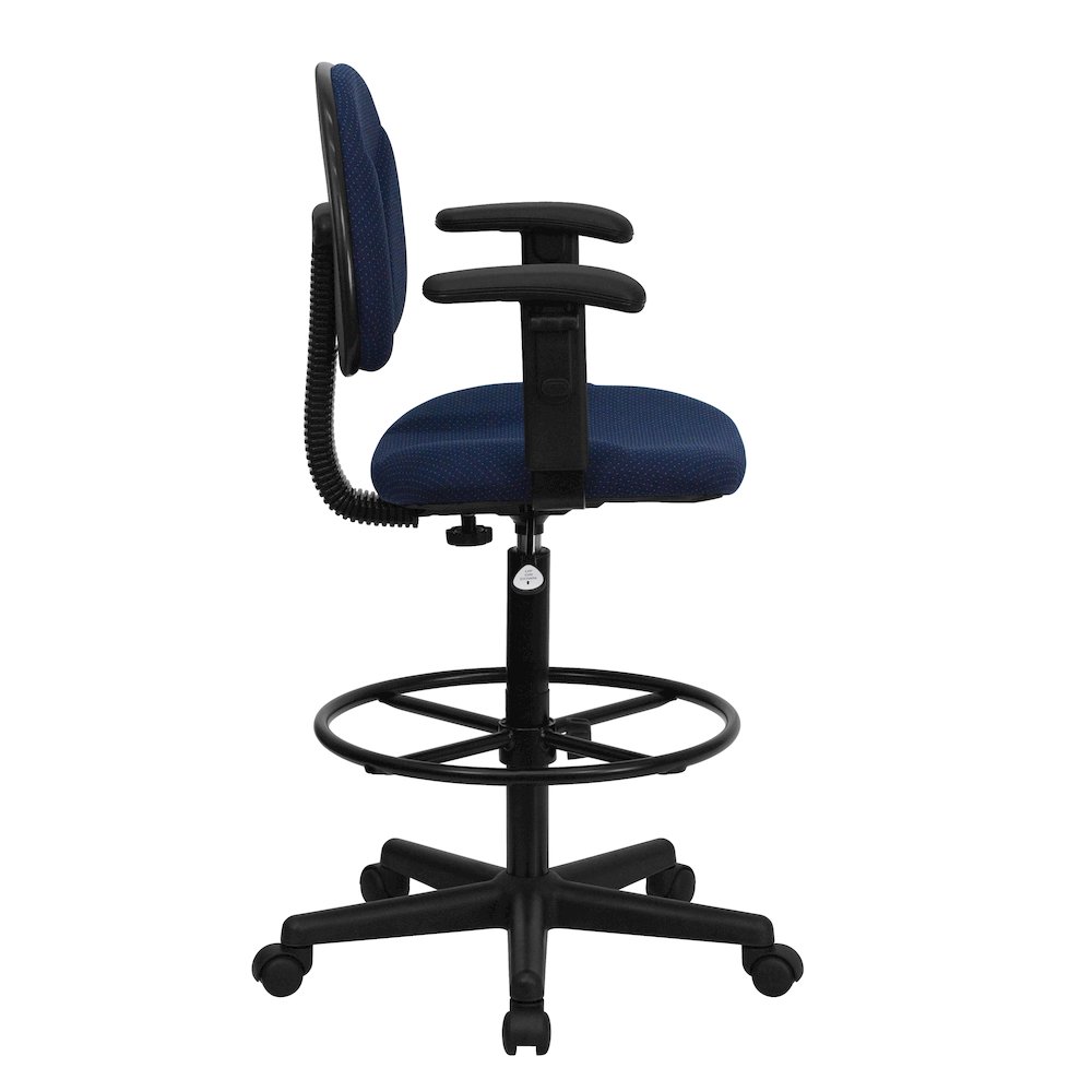 Navy Blue Fabric Drafting Chair (Cylinders: 22.5''-27''H or 26''-30.5''H). Picture 9