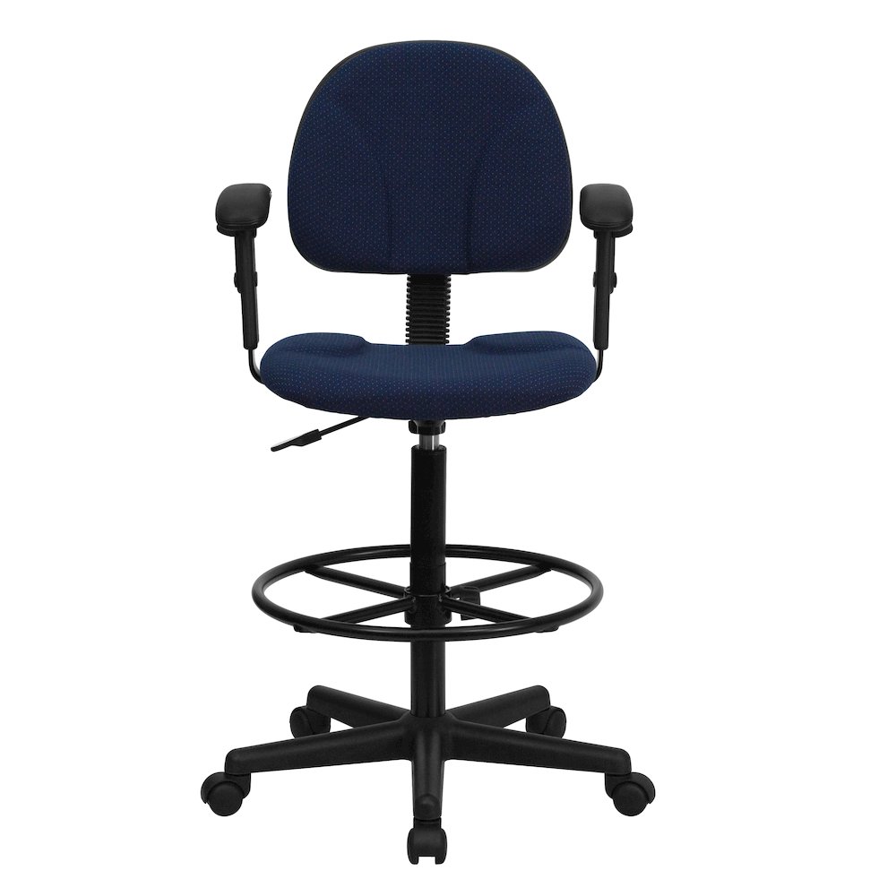 Navy Blue Fabric Drafting Chair (Cylinders: 22.5''-27''H or 26''-30.5''H). Picture 10