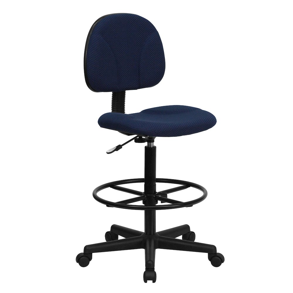 Navy Blue Fabric Drafting Chair (Cylinders: 22.5''-27''H or 26''-30.5''H). Picture 1