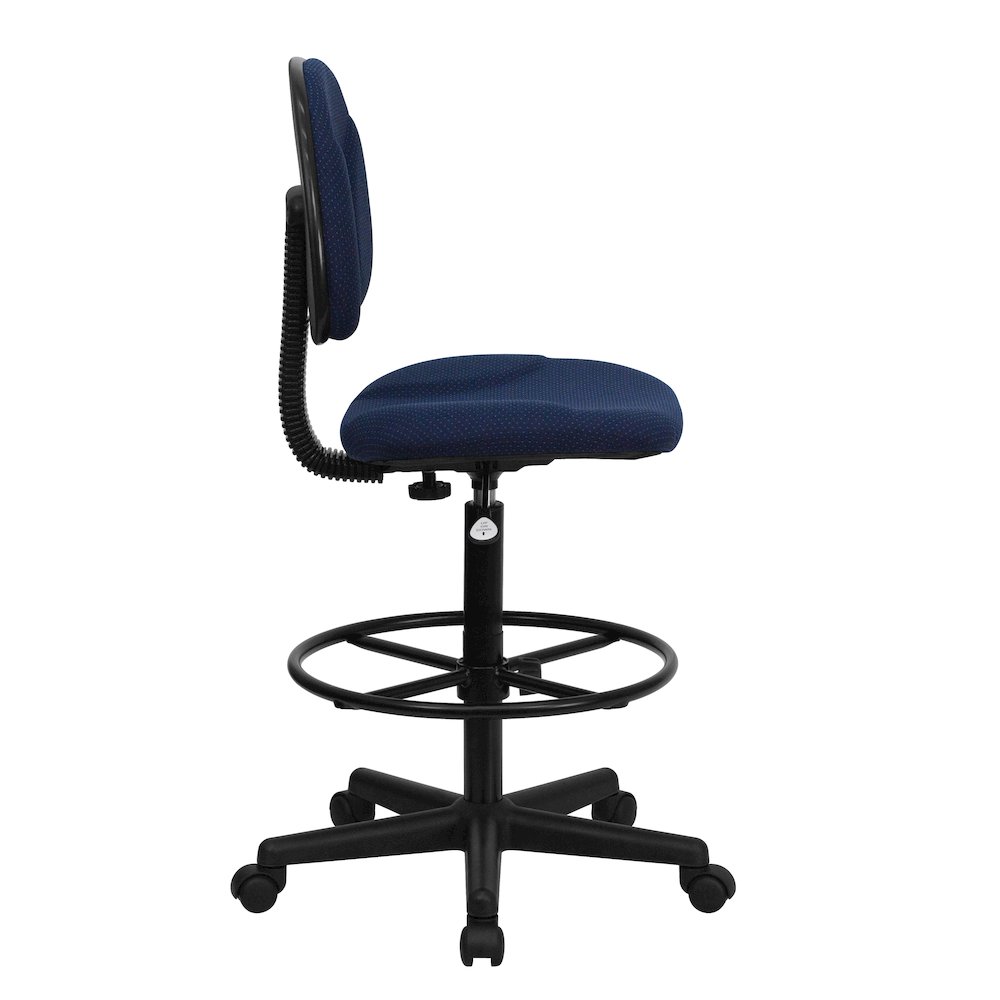 Navy Blue Fabric Drafting Chair (Cylinders: 22.5''-27''H or 26''-30.5''H). Picture 9