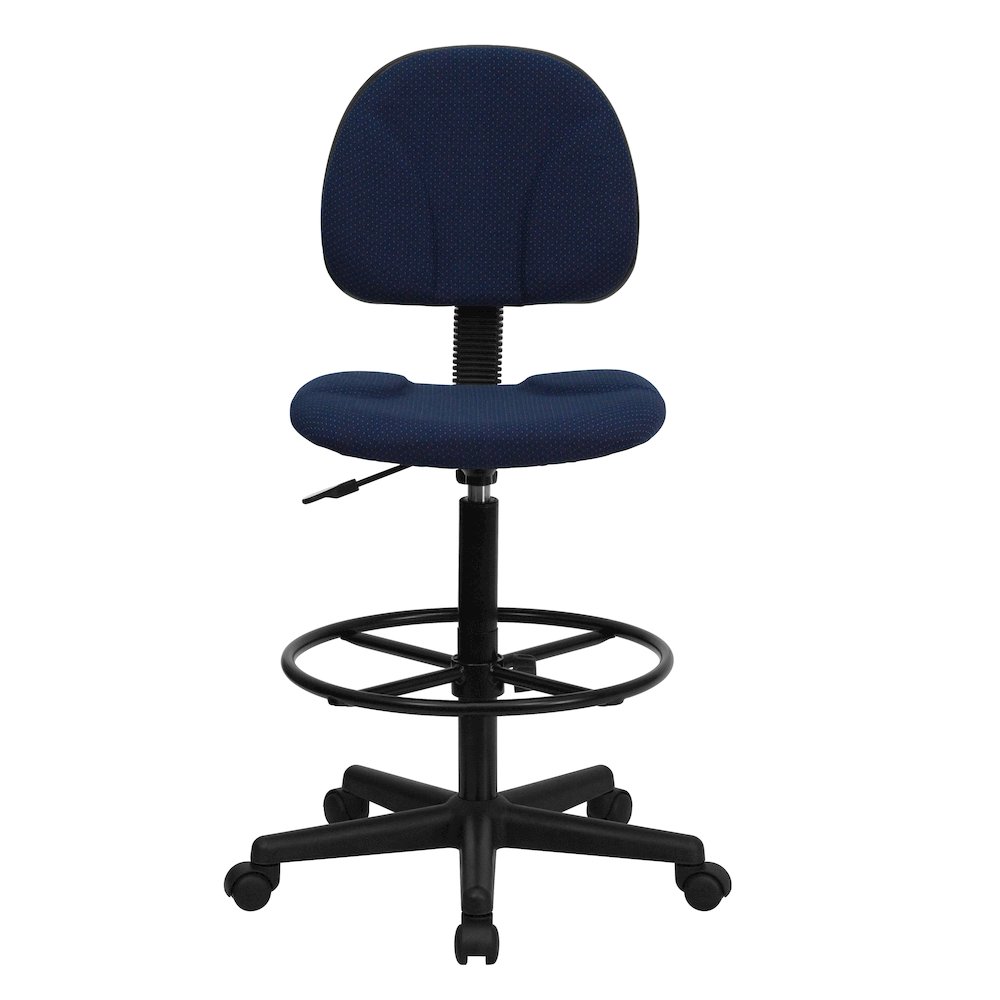 Navy Blue Fabric Drafting Chair (Cylinders: 22.5''-27''H or 26''-30.5''H). Picture 10