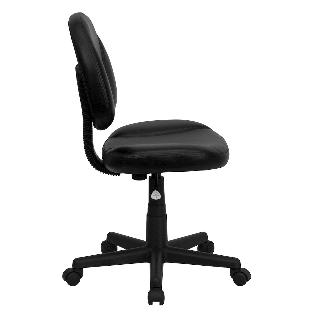 Mid-Back Black Swivel Ergonomic Task Office Chair with Back Depth Adjustment. Picture 10