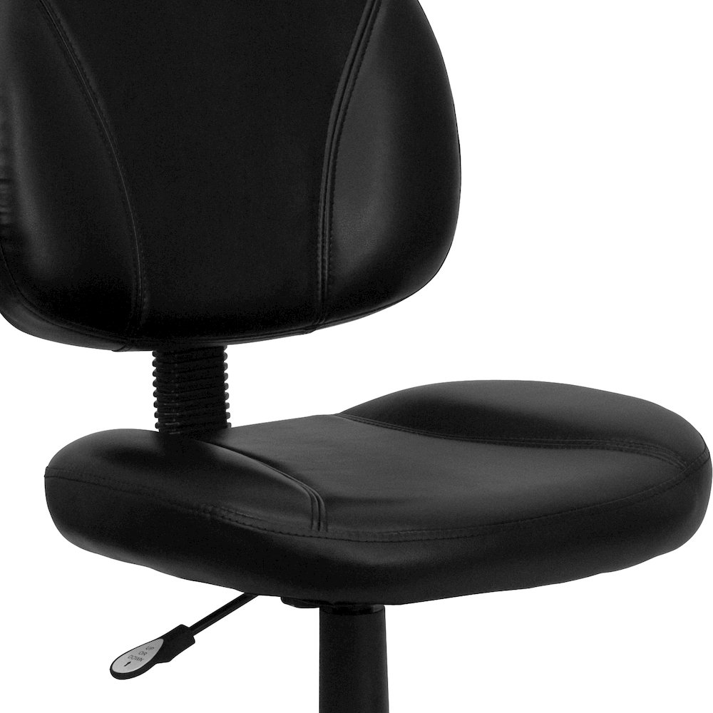 Mid-Back Black Swivel Ergonomic Task Office Chair with Back Depth Adjustment. Picture 9
